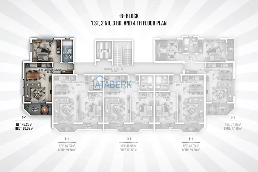 Купить дешево Квартиры в жилом комплексе в Окурджаларе, Алания 5
