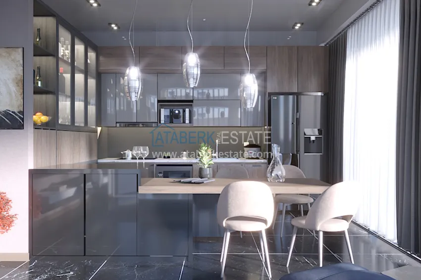 Приобрести Новый проект элитных вилл – коттеджный комплекс в горном районе Алании, Тепе 4