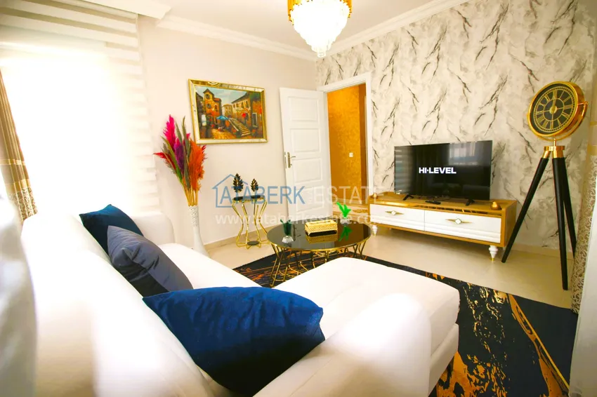 Приобрести Трехкомнатная квартира с новой мебелью в Джикджилли - район ТЦ Аланиум 4