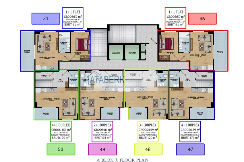 Купить дешево Квартиры в новом жилом комплексе с отельной инфраструктурой в районе Паяллар, Алания 5 