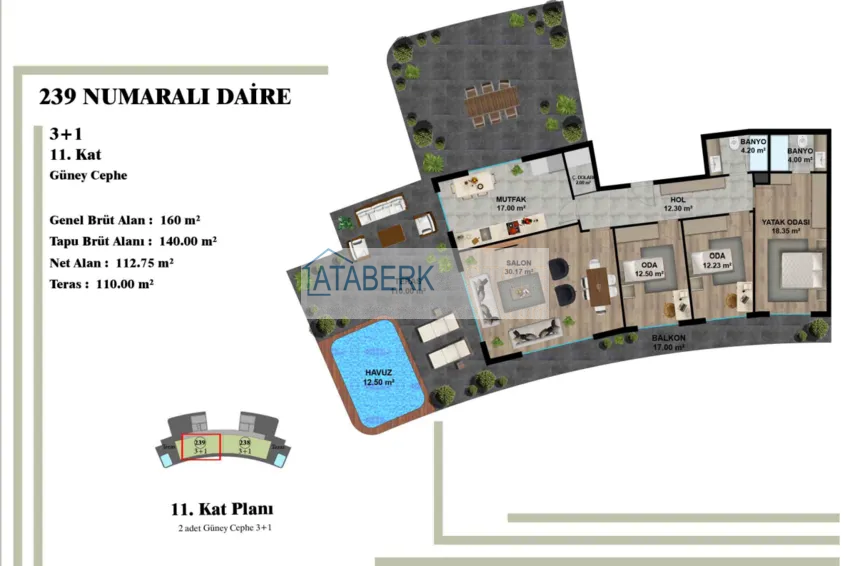 Купить дешево Жилой комплексе отельного типа на этапе строительства в Анталии – Алтынташ! Квартиры напрямую от надежного застройщика 5
