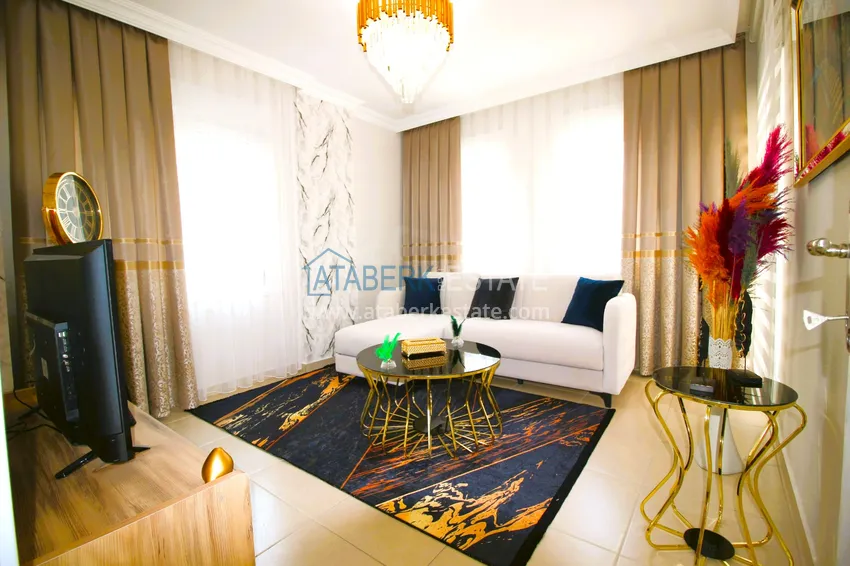 Приобрести Трехкомнатная квартира с новой мебелью в Джикджилли - район ТЦ Аланиум 6