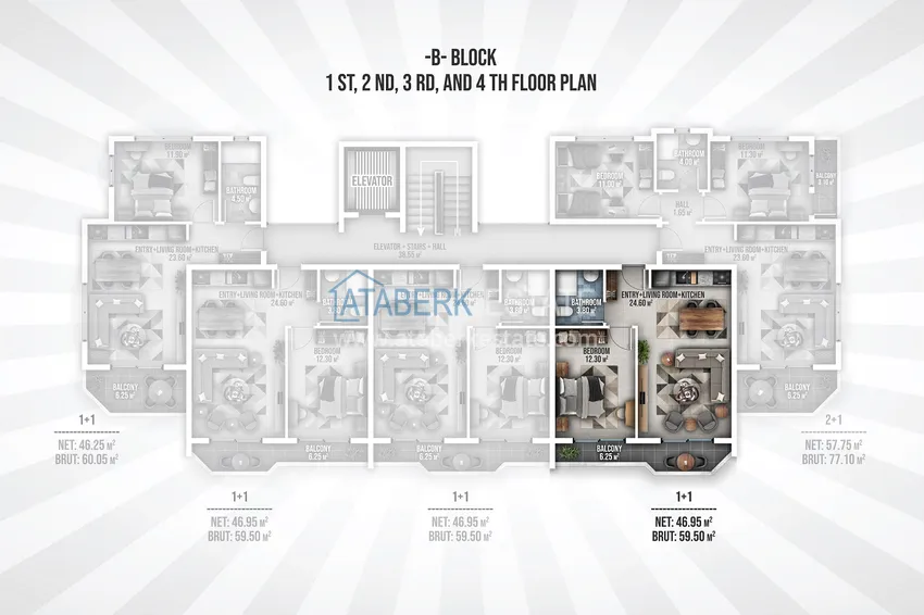 Купить дешево Квартиры в жилом комплексе в Окурджаларе, Алания 8