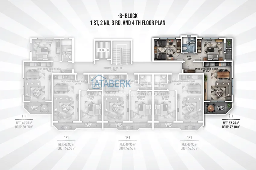Купить дешево Квартиры в жилом комплексе в Окурджаларе, Алания 9