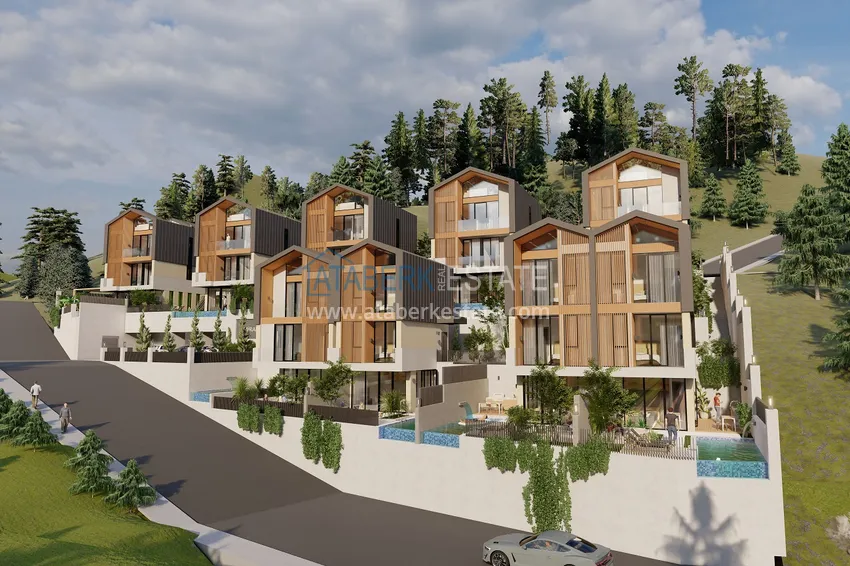 Новый проект элитных вилл – коттеджный комплекс в горном районе Алании, Тепе 2