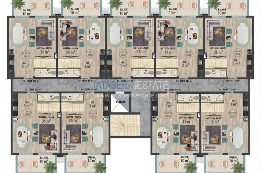 Купить дешево Недвижимость от застройщика в Алании район Тюрклер - новый проект резиденции с апартаментами и виллами 2 