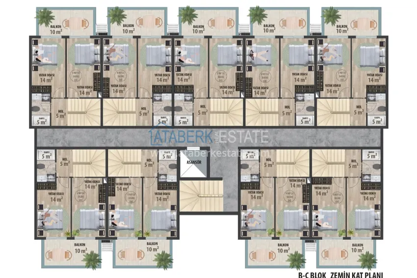 Купить дешево Недвижимость от застройщика в Алании район Тюрклер - новый проект резиденции с апартаментами и виллами 4 