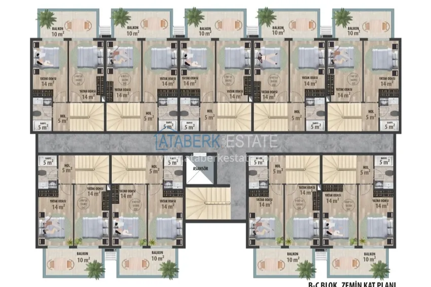 Купить дешево Недвижимость от застройщика в Алании район Тюрклер - новый проект резиденции с апартаментами и виллами 9 