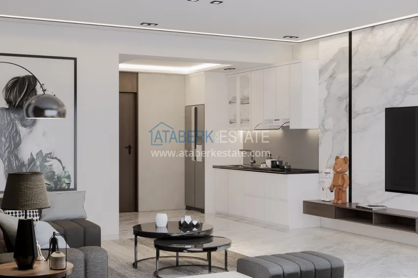 Приобрести Недвижимость от застройщика в Алании район Тюрклер - новый проект резиденции с апартаментами и виллами 4 