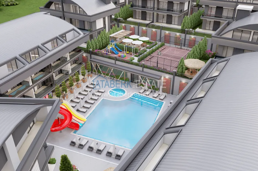Недвижимость от застройщика в Алании район Тюрклер - новый проект резиденции с апартаментами и виллами 7 