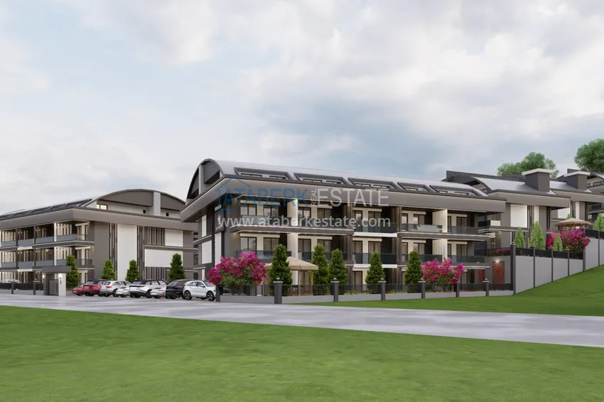 Недвижимость от застройщика в Алании район Тюрклер - новый проект резиденции с апартаментами и виллами 4 