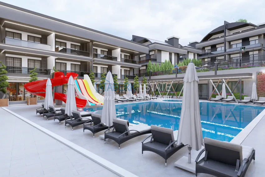 Недвижимость от застройщика в Алании район Тюрклер - новый проект резиденции с апартаментами и виллами 9 