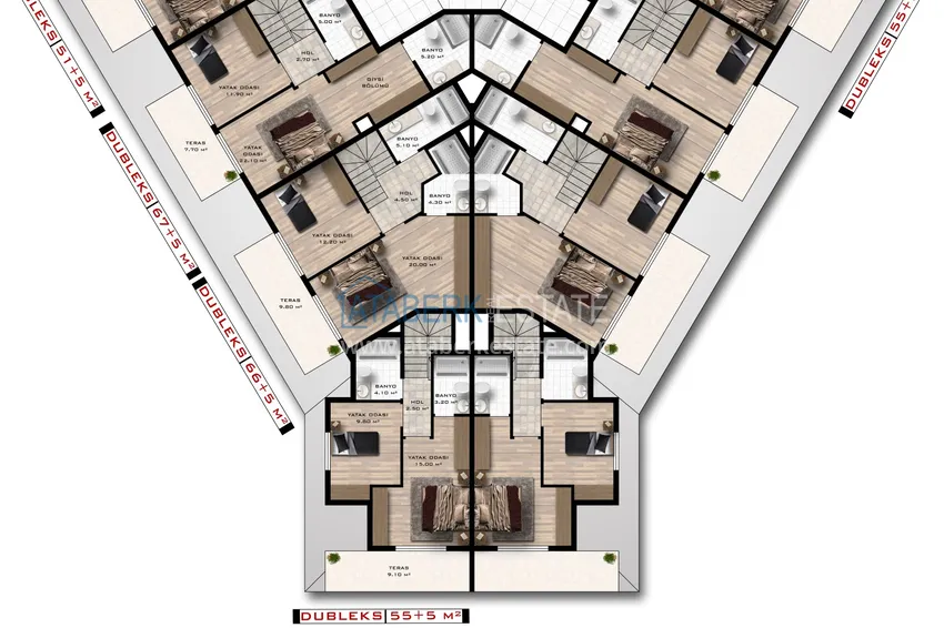 Купить дешево Квартиры от инвестора в строящемся жилом комплексе - Махмутлар, Алания 6 