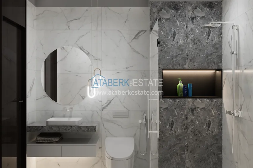 Приобрести Недвижимость от застройщика в Алании район Тюрклер - новый проект резиденции с апартаментами и виллами 16 