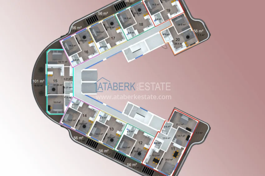 Купить дешево Инвестиционная недвижимость – новый проект резиденции с отельной инфраструктурой в Газипаше 3