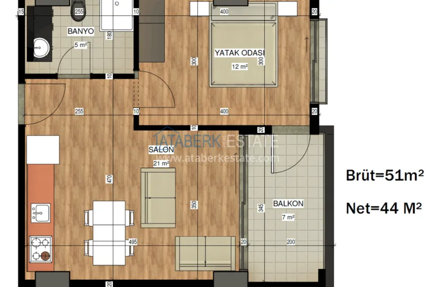 Купить дешево Квартира 1+1 напрямую от собственника в новом комплексе - район Авсаллар. Подходит для краткосрочной аренды 1 