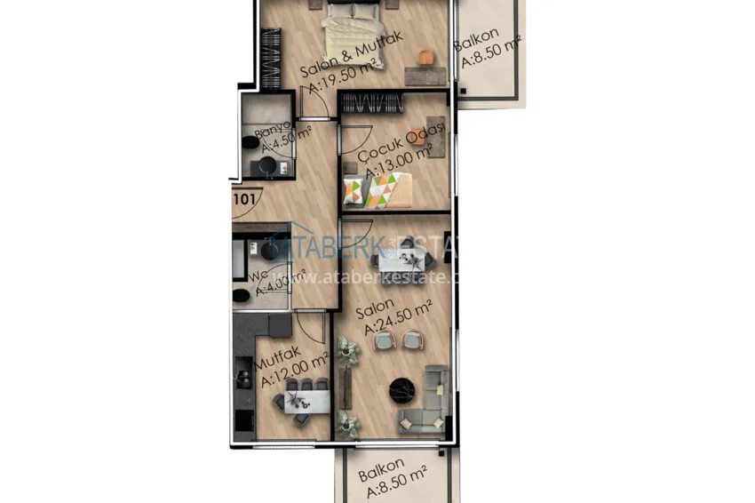 Купить дешево Квартиры в Газипаше на этапе котлована в резиденции с отельной инфраструктурой 7