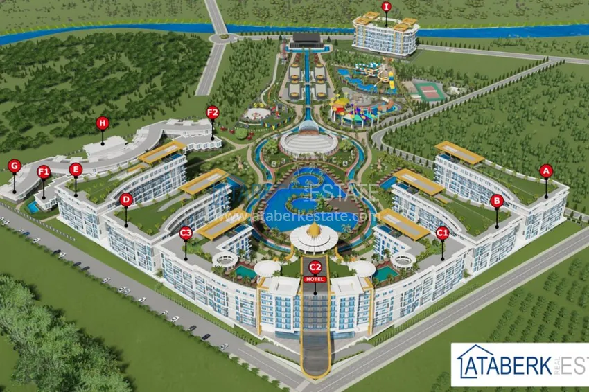 Квартира у моря напрямую от инвестора в строящемся комплекс-отеле - Алания, район Тюрклер 12 