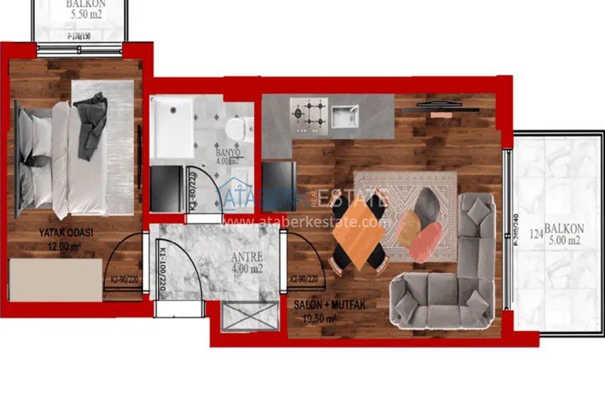 Купить дешево Новый современный проект бутик-комплекса с инфраструктурой, в Газипаше 17 
