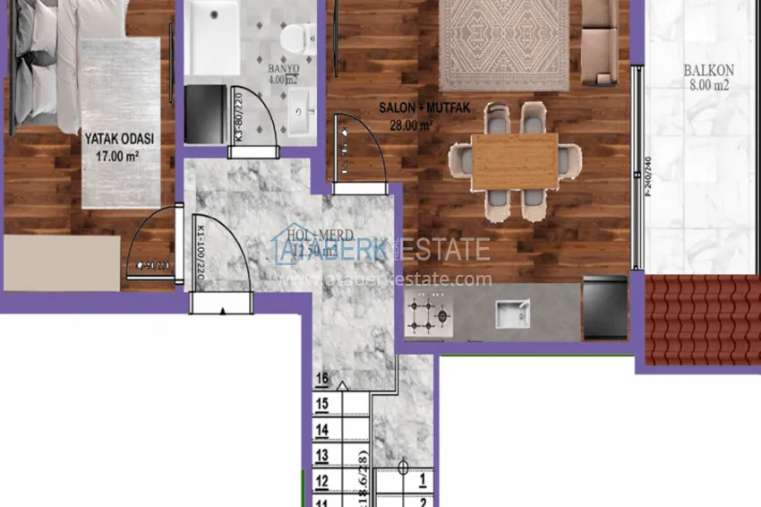 Купить дешево Новый современный проект бутик-комплекса с инфраструктурой, в Газипаше 20 