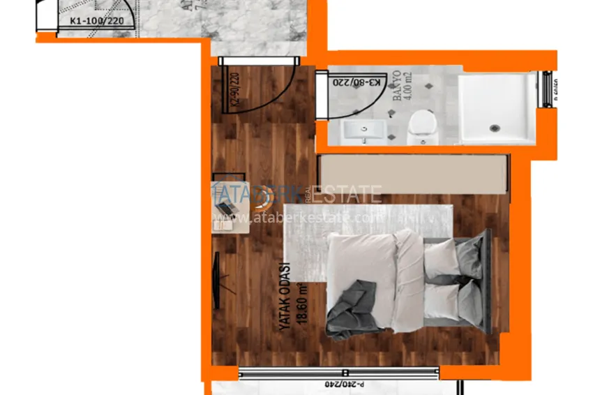 Купить дешево Новый современный проект бутик-комплекса с инфраструктурой, в Газипаше 23 