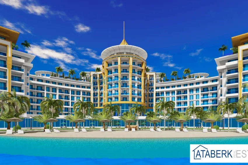 Квартира у моря напрямую от инвестора в строящемся комплекс-отеле - Алания, район Тюрклер 2 