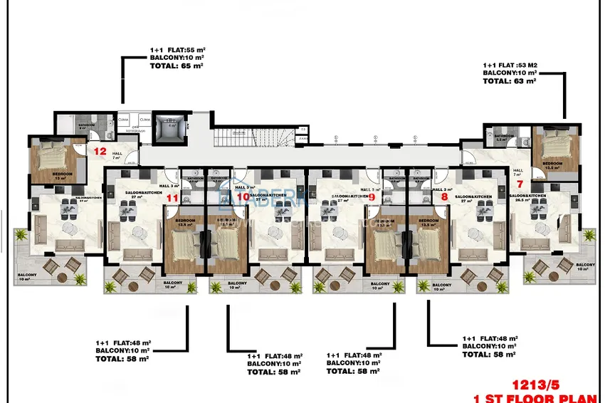 Купить дешево Курортная недвижимость от застройщика в Алании, район Кестель 1 