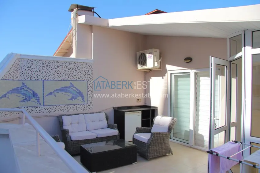 Приобрести Двухэтажная квартира в районе Тосмур с мебелью в комплексе на берегу горной реки  23 