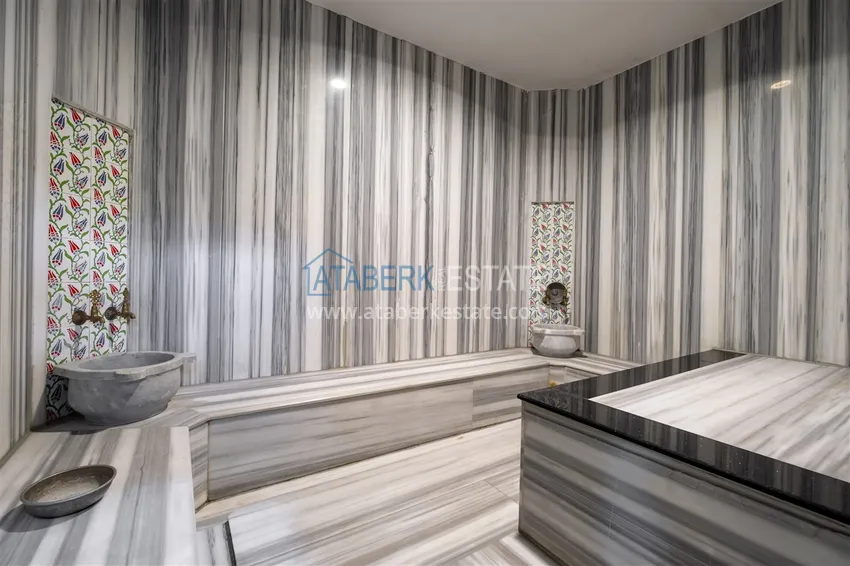 Дуплекс в престижном комплексе с видом на море и горы, Джикджилли – Алания 35 