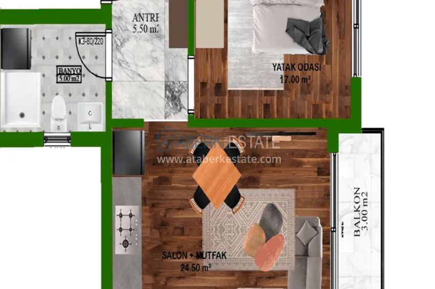 Купить дешево Новый современный проект бутик-комплекса с инфраструктурой, в Газипаше 8 