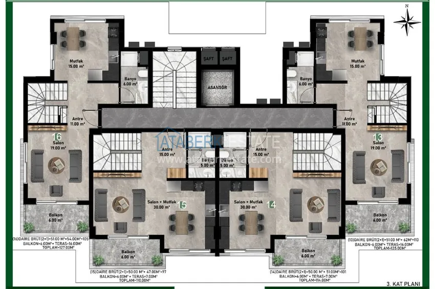 Купить дешево Новый проект высококачественного жилого комплекса в центре Алании – район пляжа Клеопатра. С правом на гражданство! 2