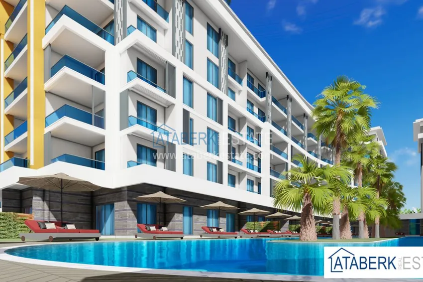 Квартира у моря напрямую от инвестора в строящемся комплекс-отеле - Алания, район Тюрклер 6 