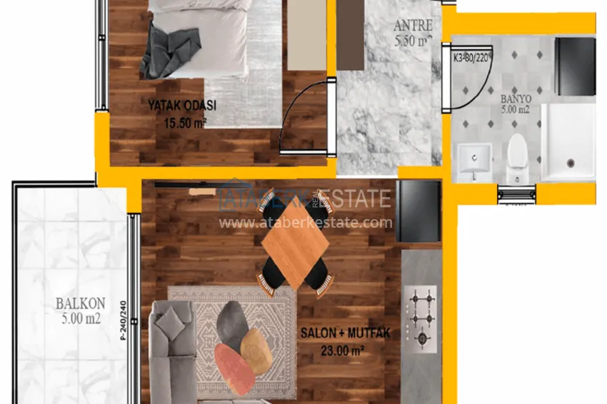 Купить дешево Новый современный проект бутик-комплекса с инфраструктурой, в Газипаше 12 