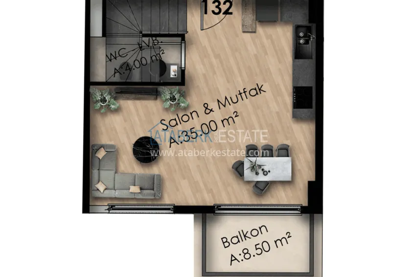 Купить дешево Квартиры в Газипаше на этапе котлована в резиденции с отельной инфраструктурой 15