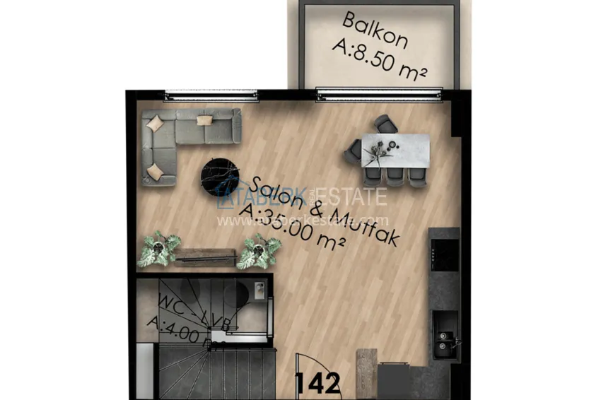 Купить дешево Квартиры в Газипаше на этапе котлована в резиденции с отельной инфраструктурой 19