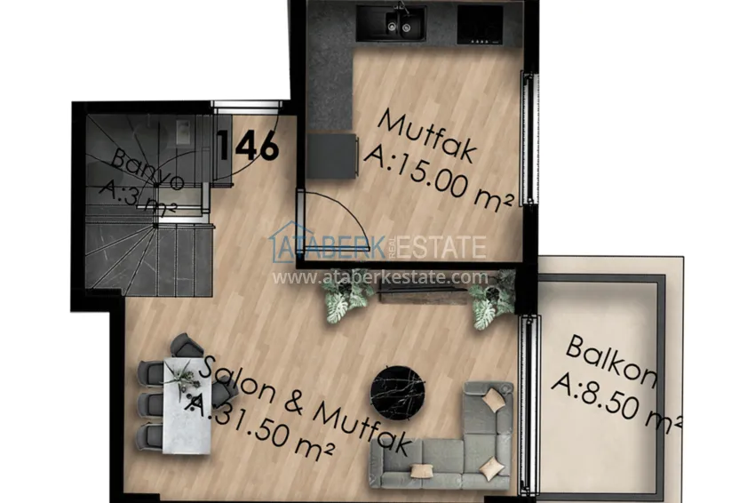 Купить дешево Квартиры в Газипаше на этапе котлована в резиденции с отельной инфраструктурой 21