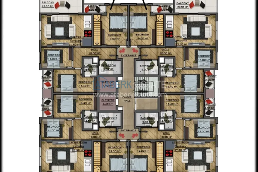 Купить дешево Недвижимость от застройщика в Газипаше - новый жилой комплекс 3 