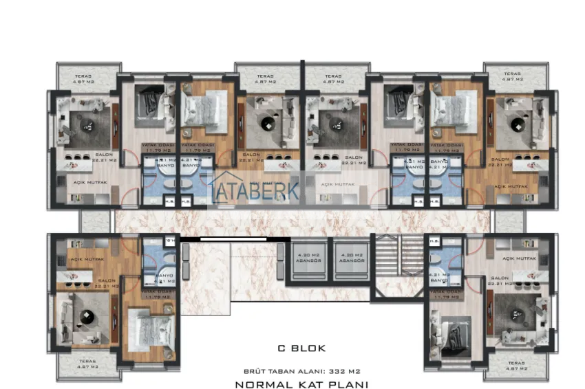 Купить дешево Новый инвестиционно-привлекательный проект в районе Кепез, Анталия 8 
