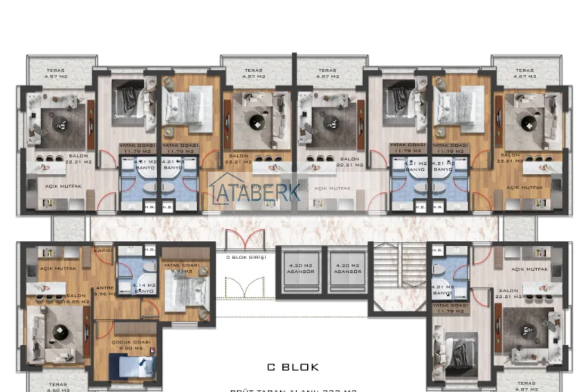 Купить дешево Новый инвестиционно-привлекательный проект в районе Кепез, Анталия 9 