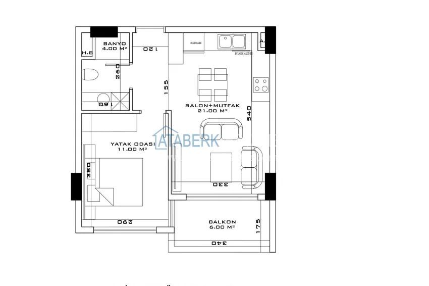Купить дешево Инвестиционно-привлекательный проект офф-плана в Анталии, район Алтынташ  12 