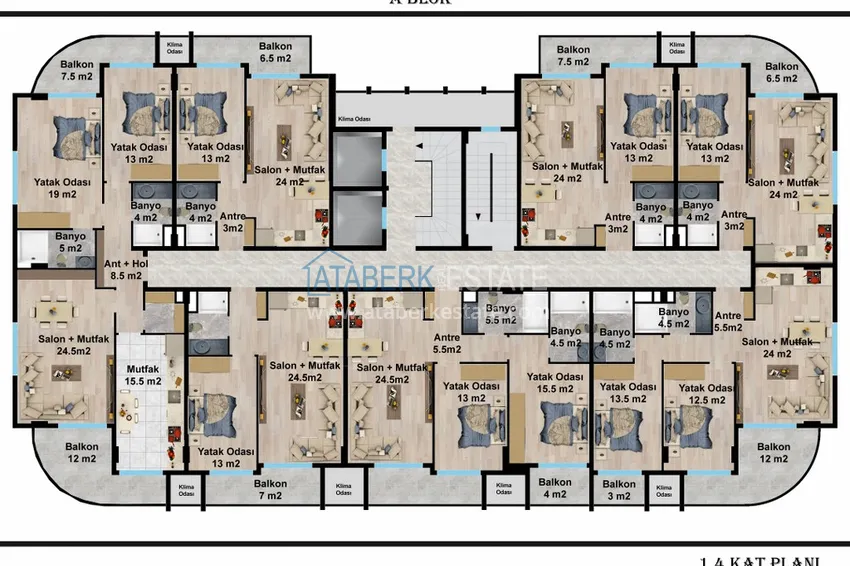 Купить дешево Новый стильный инвестиционный проект на этапе строительства в районе Оба, Алания 1