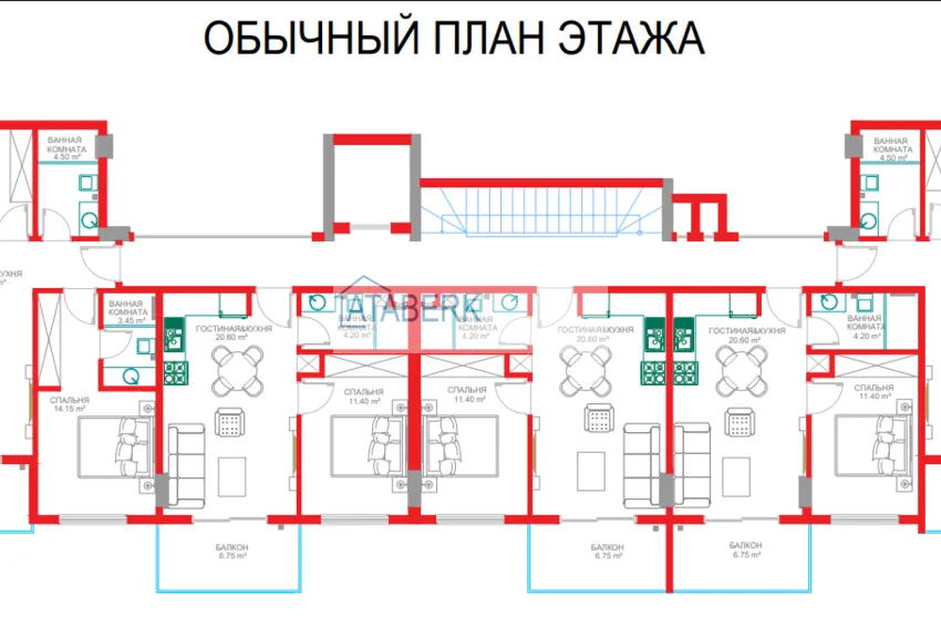 Купить дешево Курортная инвестиционная недвижимость от застройщика в Алании район Авсаллар 8 
