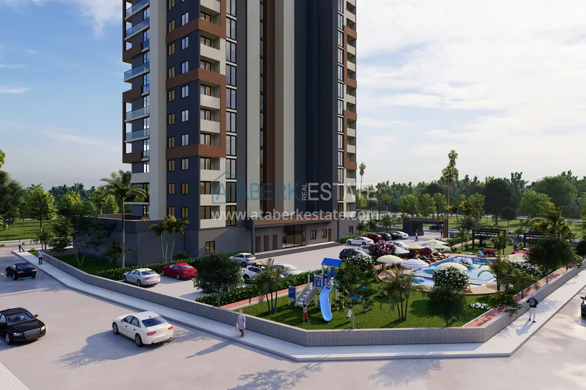 Новый жилой комплекс, в районе Тедже, Мерсин, с собственной инфраструктурой в популярном 3 