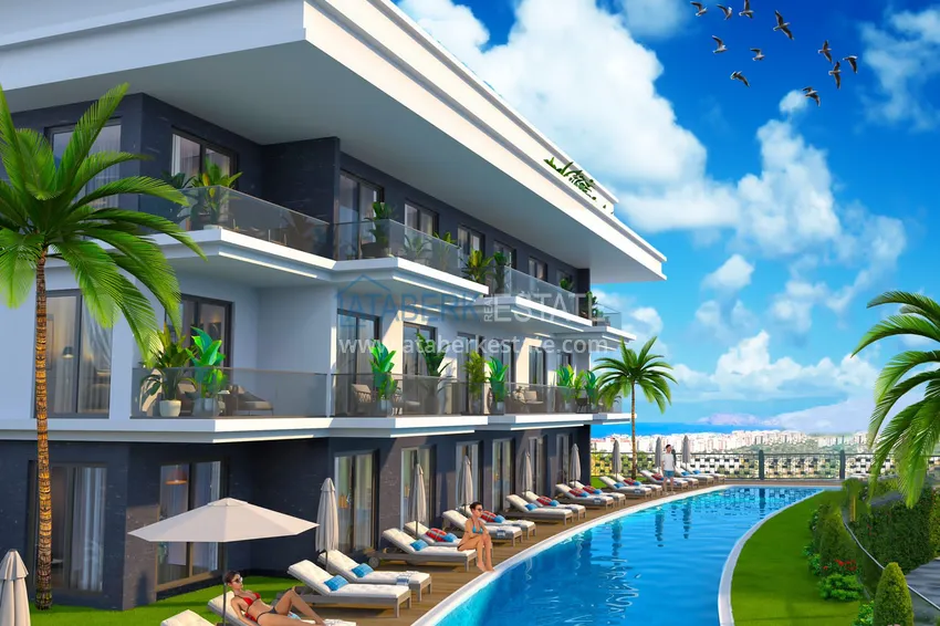 Квартиры в строящейся резиденции элитного сегмента в Алании, район Каргыджак. Подходят для получения гражданства 9 