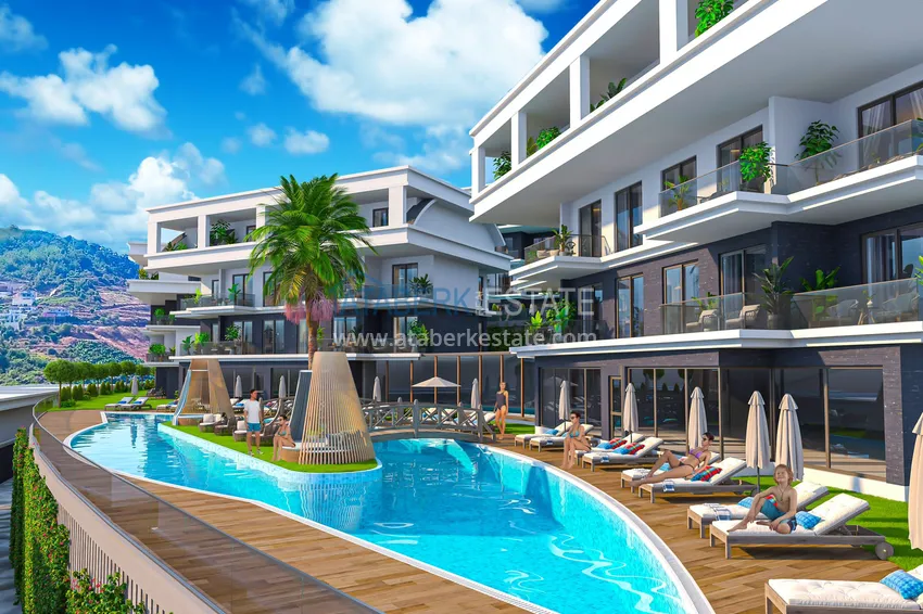 Квартиры в строящейся резиденции элитного сегмента в Алании, район Каргыджак. Подходят для получения гражданства 10 
