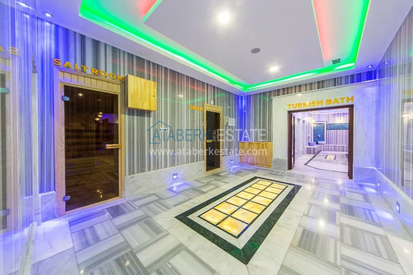 Квартира 1+1 меблированная с видом на море и горы - район Кестель, Алания 17 