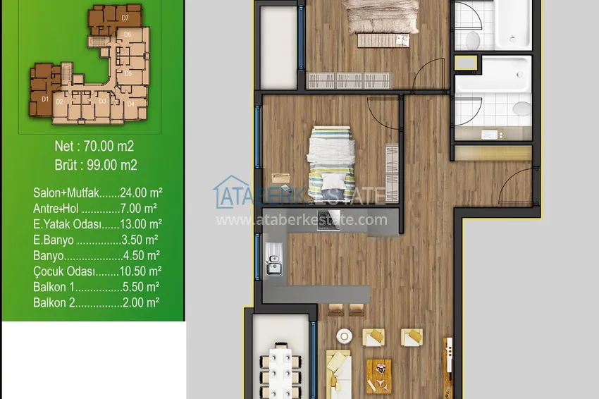Купить дешево Квартиры от застройщика, в перспективном районе Томюк, города Мерсин. 1 