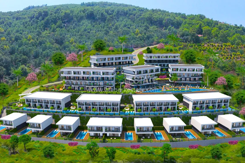 Квартиры в строящейся резиденции элитного сегмента в Алании, район Каргыджак. Подходят для получения гражданства 1 