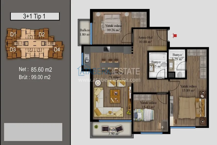 Купить дешево Комплекс с инфраструктурой в активно развивающемся районе Тедже, города Мерсин 3 