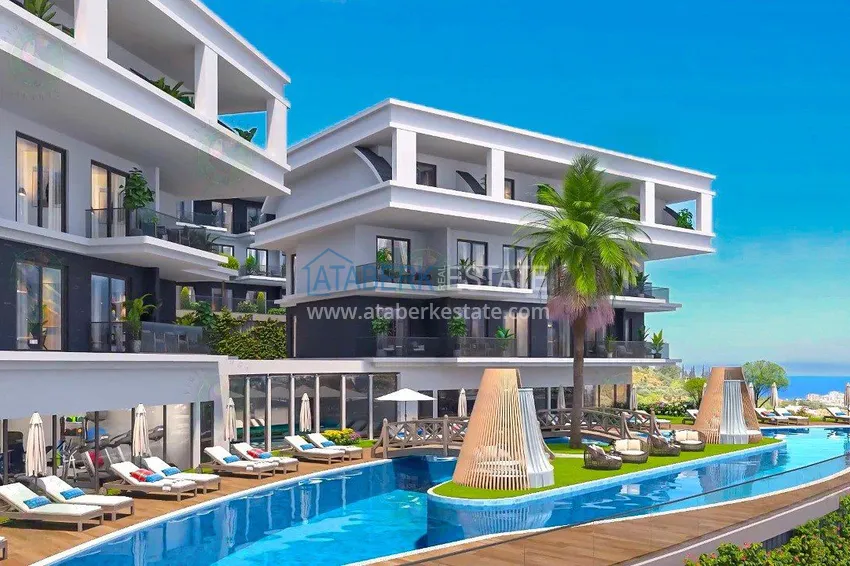 Квартиры в строящейся резиденции элитного сегмента в Алании, район Каргыджак. Подходят для получения гражданства 5 